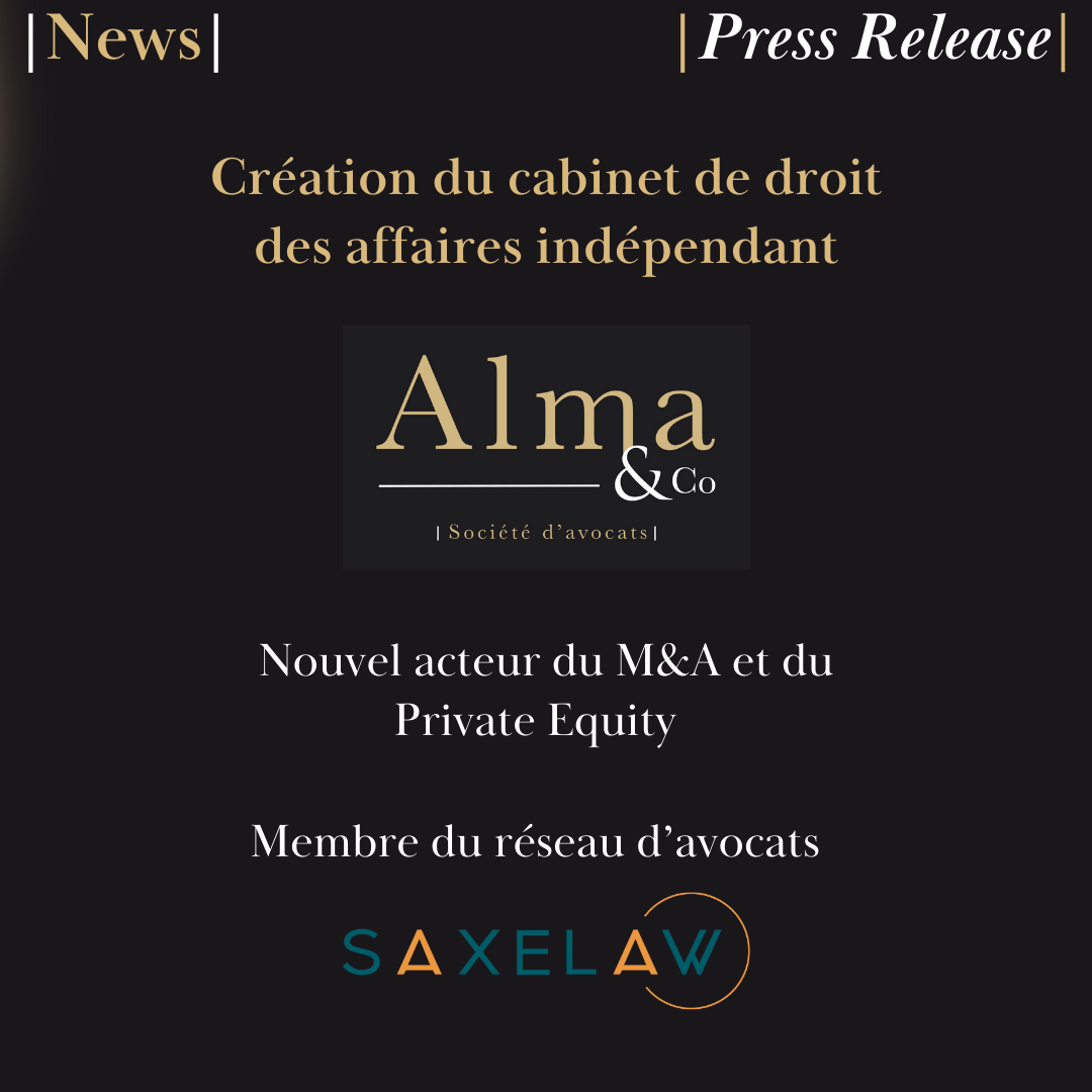 Création du cabinet de droit des affaires Alma & Co, nouvel acteur du M&A et du Private Equity