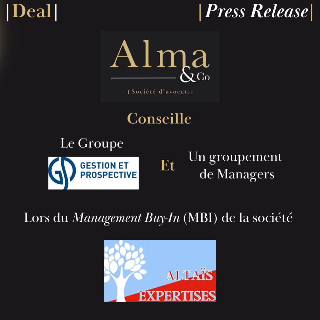 Alma & Co, Conseil du Groupe GESTION ET PROSPECTIVE et des Managers lors du MBI d’ALTAÏS EXPERTISES